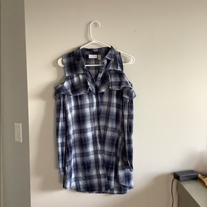off the shoulder button up dress